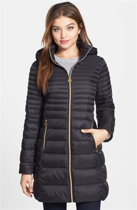 michael kors hooded down coat|Michael Kors packable down.